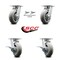 Service Caster 6 Inch Kingpinless Thermoplastic Rubber Wheel Caster Swivel Locks 2 Brakes, 2PK SCC-KP30S620-TPRRD-BSL-2-SLB-2 - alternate 4